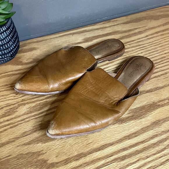 Madewell Shoes - Madewell Gemma Mules Slip On Shoes Leather Slip On Brown Womens Size 8.5